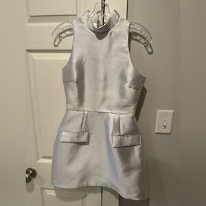 Amanda Uprichard Silver Mini Dress